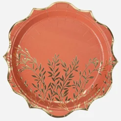 Cheap Arty Fêtes Factory 8 Pretty Terracotta Sprigs Plates