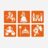 Hot Graine Créative 6 Princess & Knight Stencils