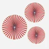 New Party Pro 3 Red And White Paper Rosettes