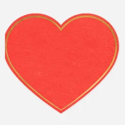 Fashion Party Deco 20 Red Heart Paper Napkins