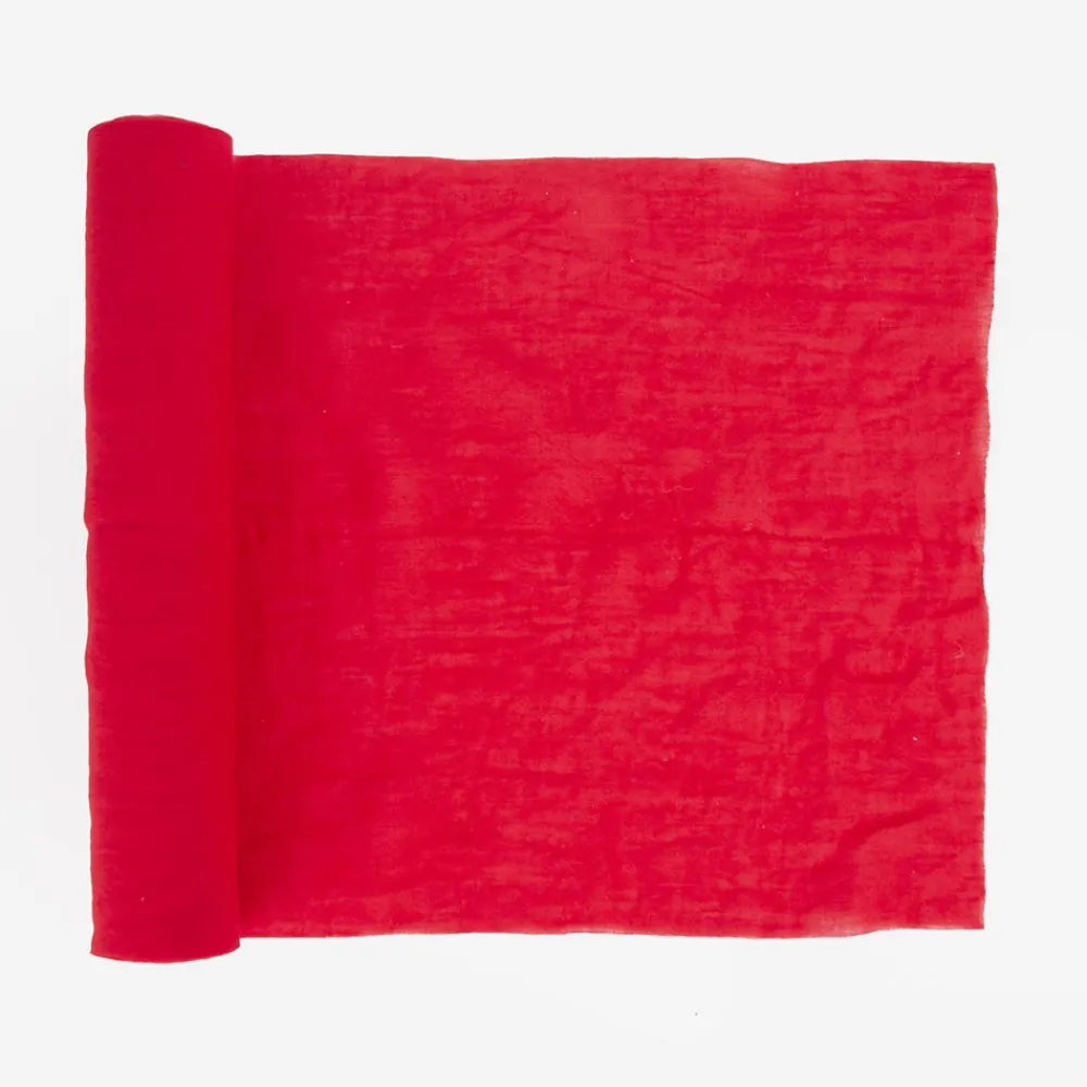 Fashion Arty Fêtes Factory 1 Red Muslin Table Runner