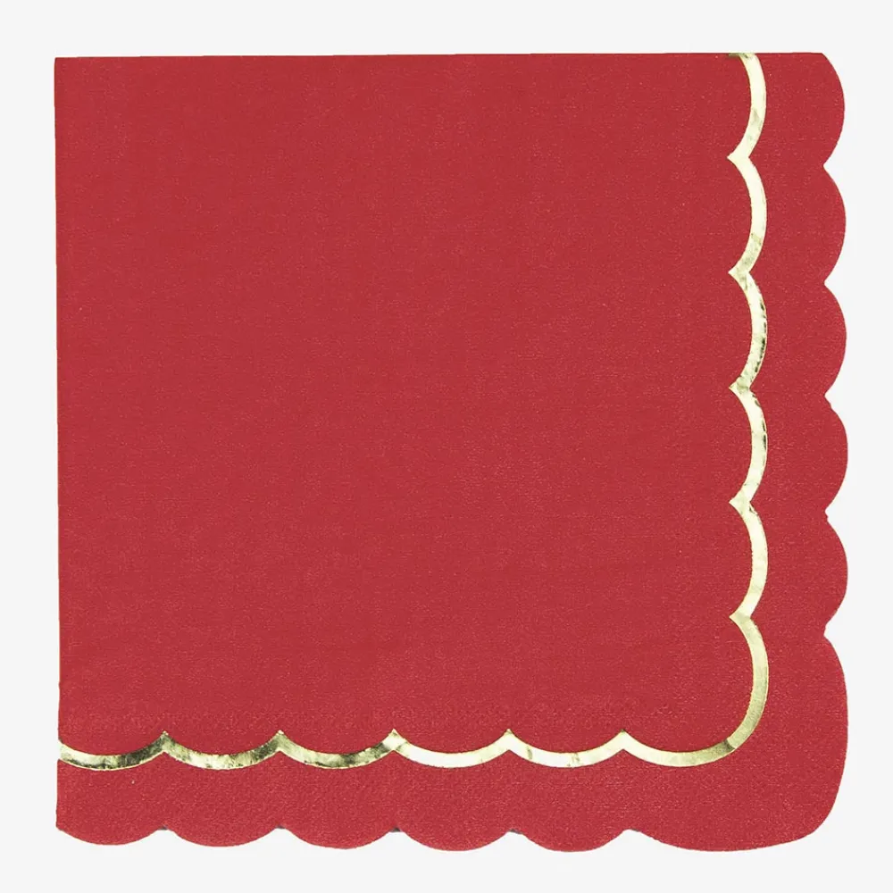 Outlet Party Pro 16 Red Scalloped Napkins