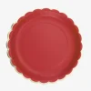 Cheap Party Pro 8 Red Scalloped Plates