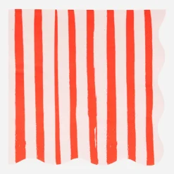 Fashion Meri Meri 16 Red Striped Napkins