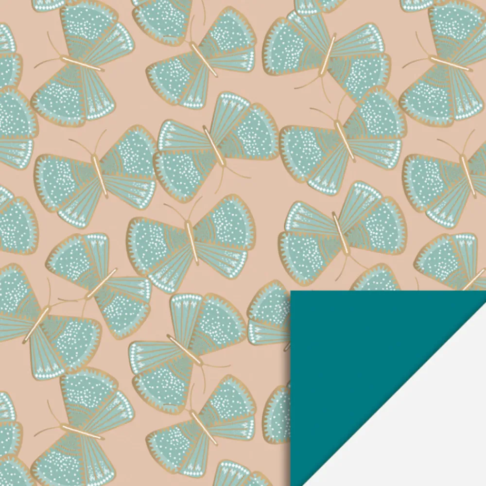 Discount House of Products 1 Roll Of Green Butterflies Wrapping Paper