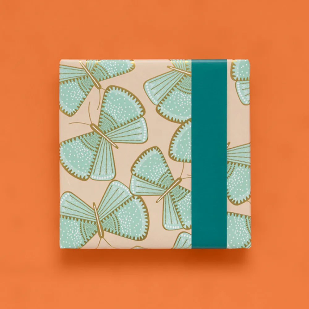 Discount House of Products 1 Roll Of Green Butterflies Wrapping Paper