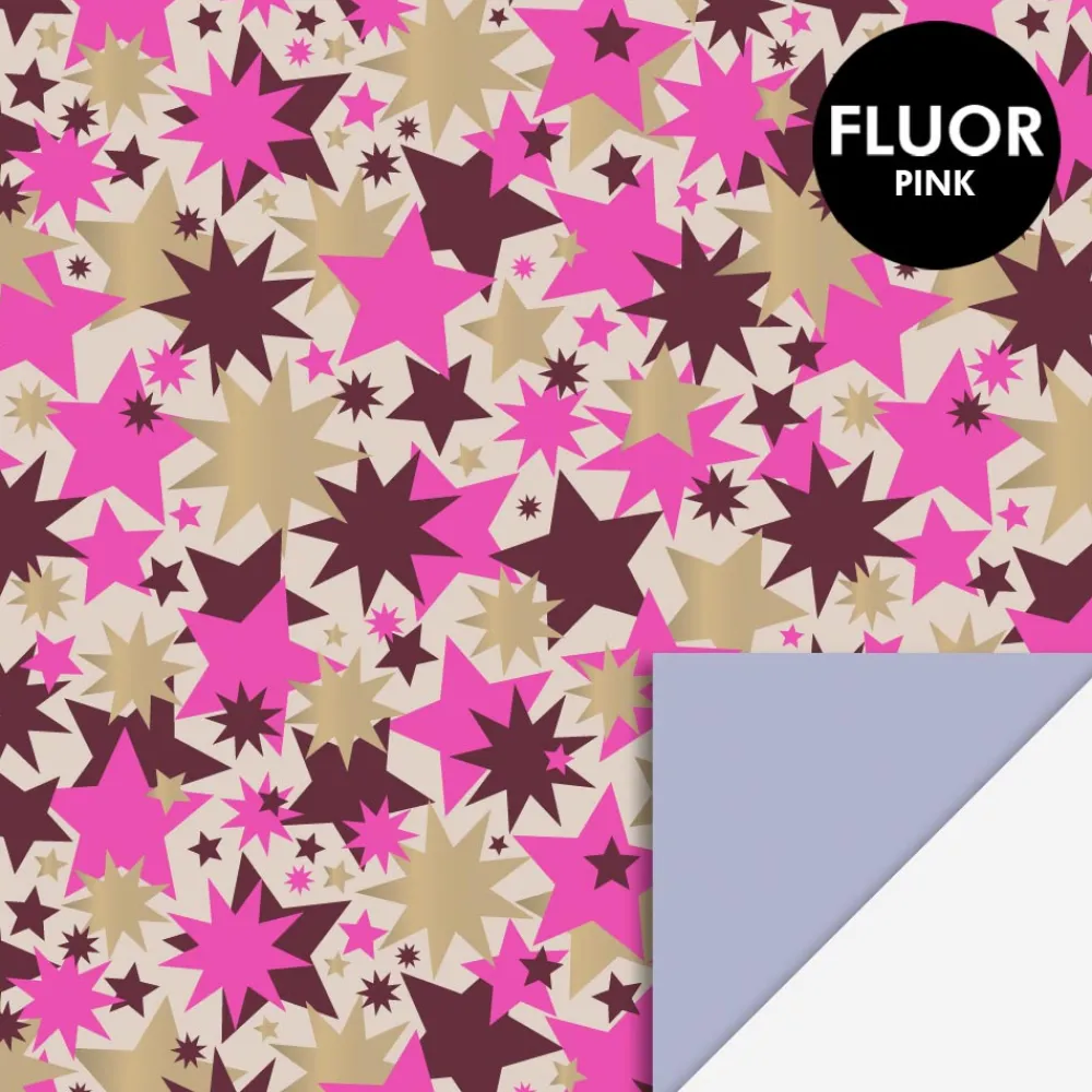 New House of Products 1 Roll Of Pink Stars Wrapping Paper