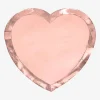 Discount Party Deco 6 Rose Gold Heart Plates