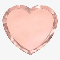 Discount Party Deco 6 Rose Gold Heart Plates