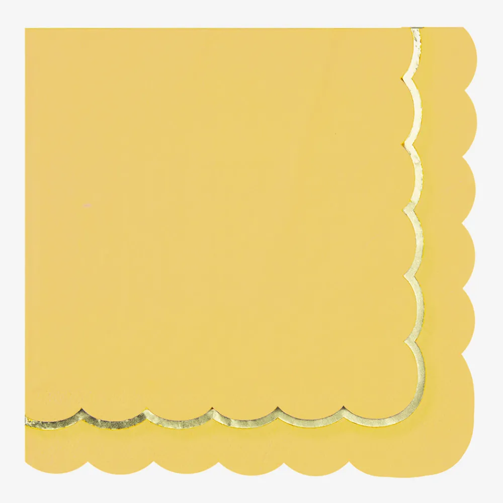 Cheap Party Pro 16 Scalloped Yellow Napkins