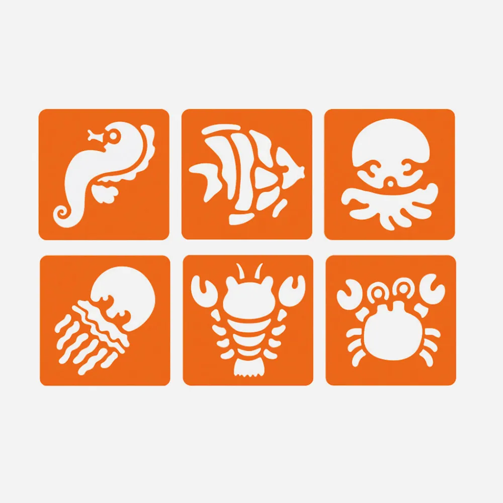 New Graine Créative 6 Sea Animal Stencils