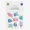 Flash Sale My Little Day 1 Sheet Of 8 Colored Flower Tattoos
