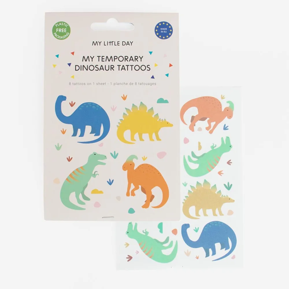 Store My Little Day 1 Sheet Of 8 Dino Jurassic Tattoos