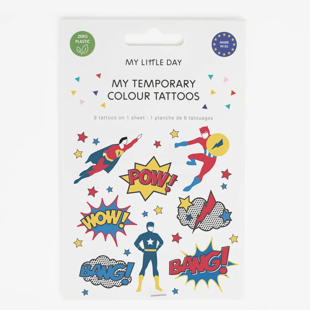 Online My Little Day 1 Sheet Of 8 Superhero Tattoos