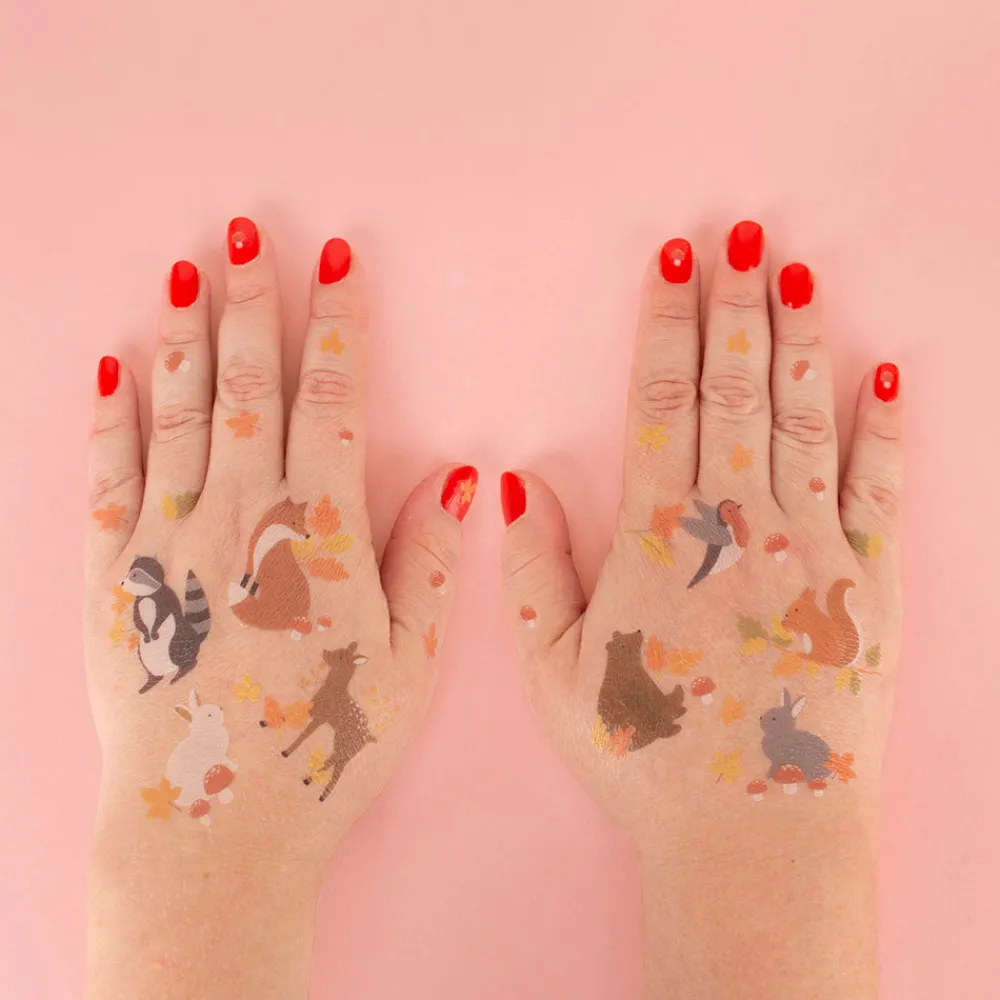 New My Little Day 1 Sheet Of 8 Woodland Animal Tattoos