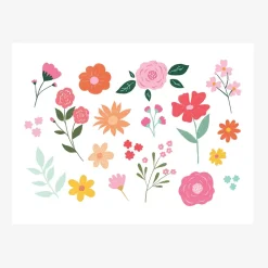 Outlet Party Deco 1 Sheet Of Flower Tattoos