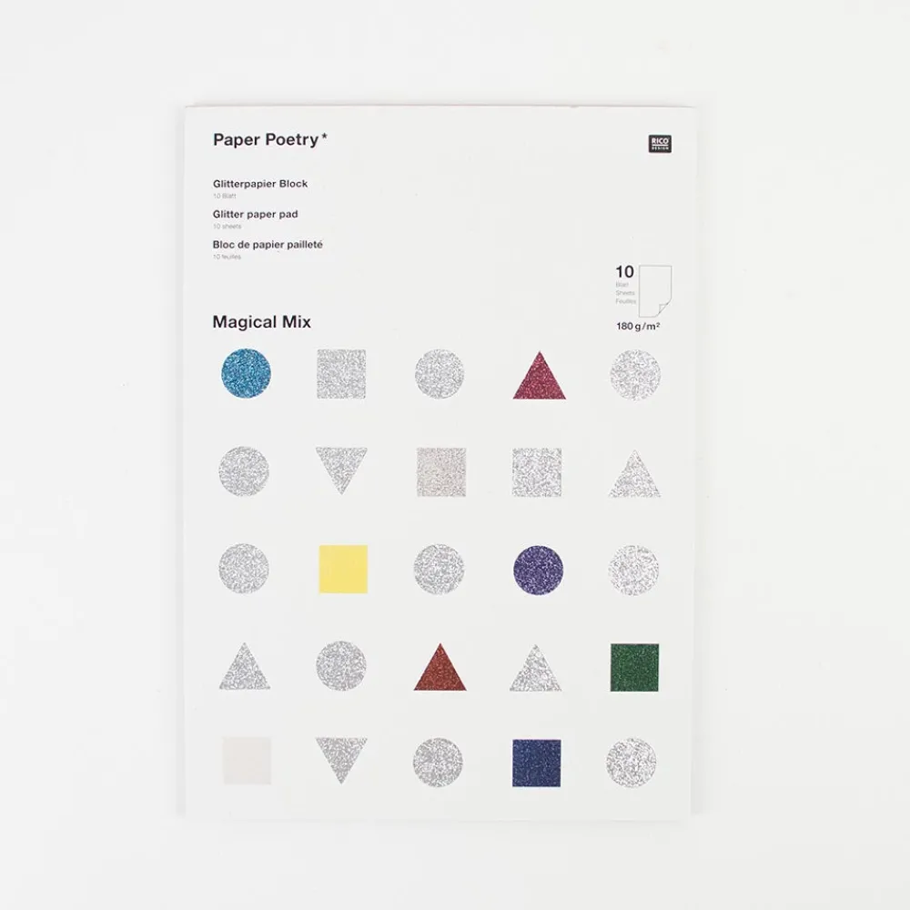 Sale Rico Design 10 Sheets Of Multicolored Glitter Paper