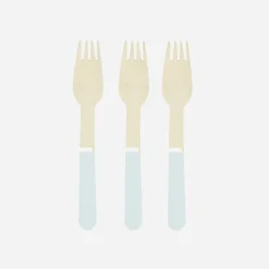 Cheap Party Pro 8 Small Light Blue Wooden Forks