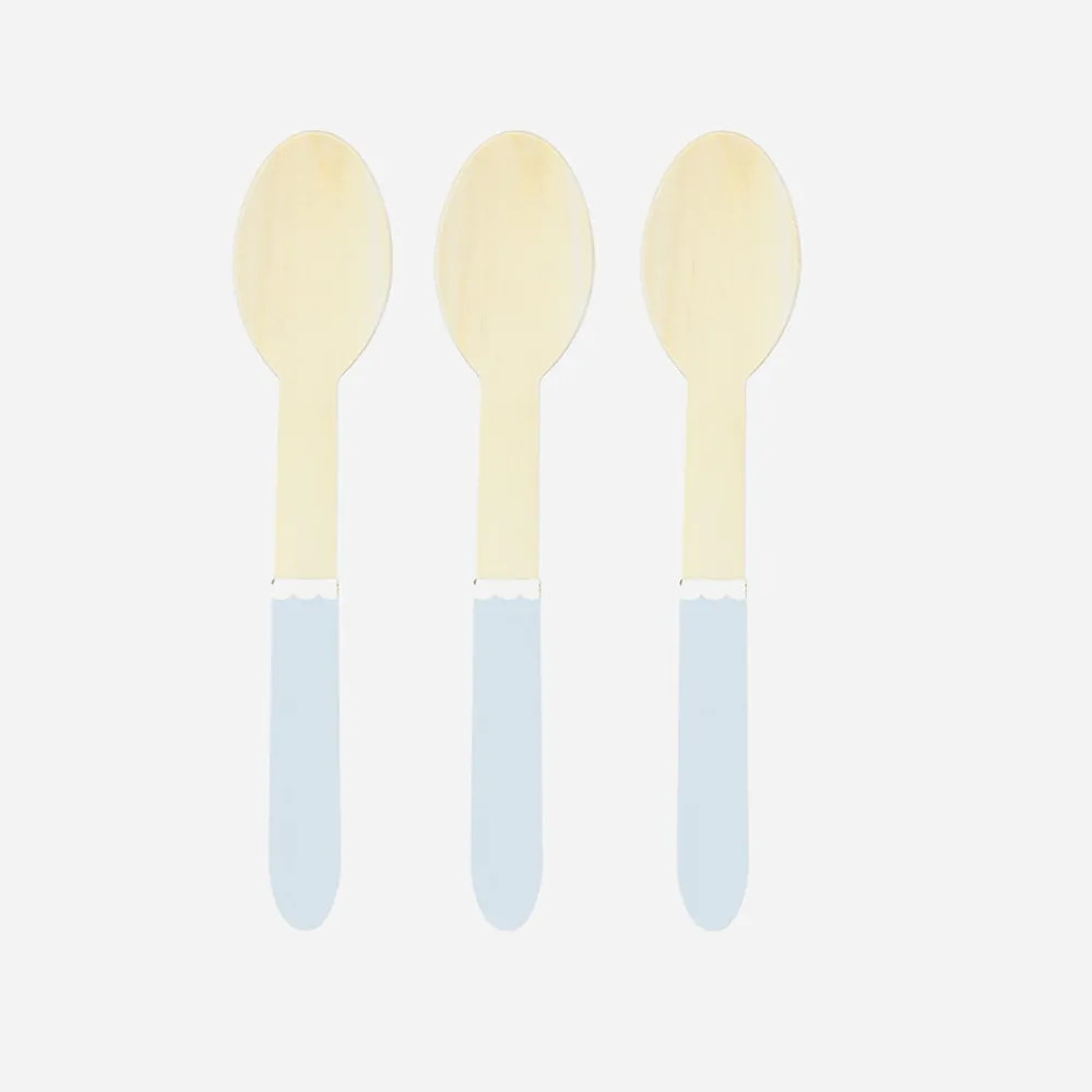 Store Party Pro 8 Small Light Blue Wooden Spoons