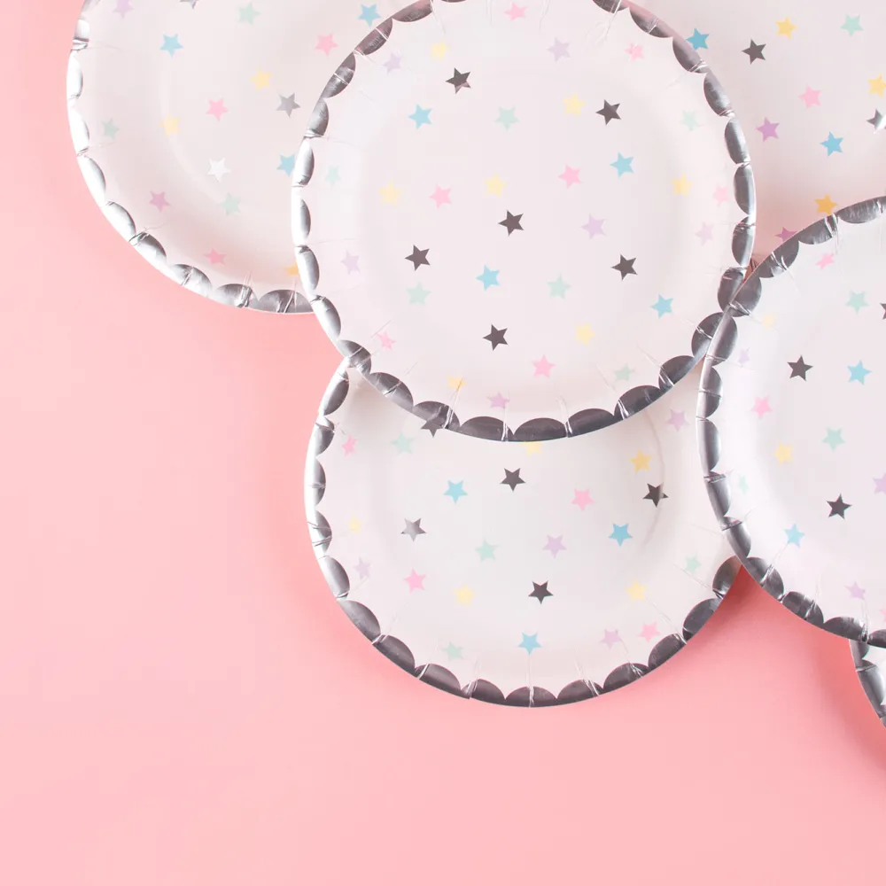 Outlet Party Deco 6 Small Pastel Star Plates