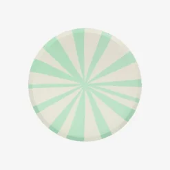 Hot Meri Meri 8 Small Plates With Aqua Stripes