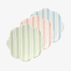 Sale Meri Meri 8 Small Plates With Pastel Stripes