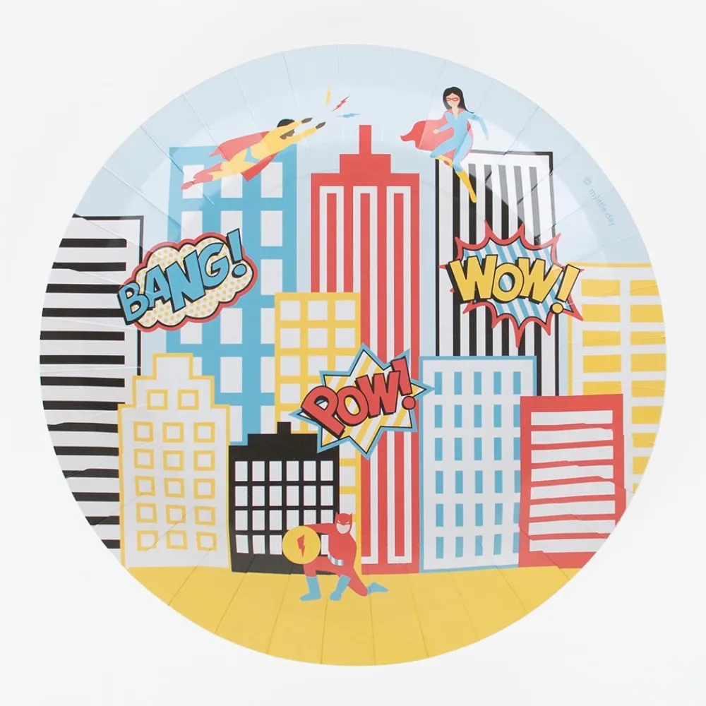 Cheap My Little Day 8 Superhero Plates