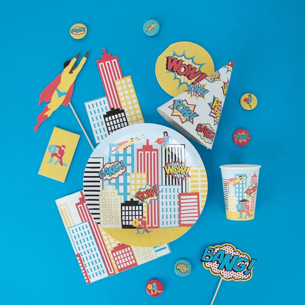 Cheap My Little Day 8 Superhero Plates