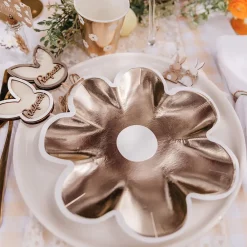 Clearance Arty Fêtes Factory 8 White And Gold Daisy Plates