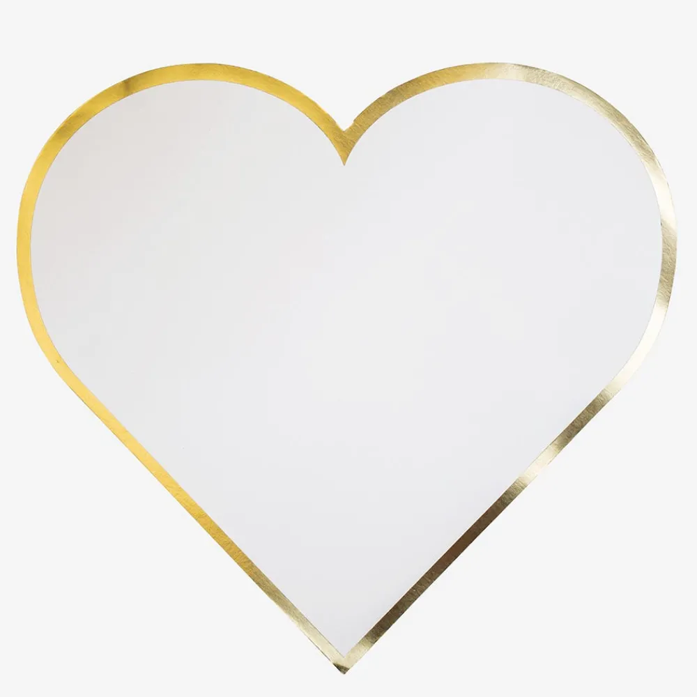 Online Arty Fêtes Factory 8 White And Gold Heart Placemats