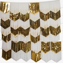 Discount Arty Fêtes Factory 7 White And Gold Tassel Garlands