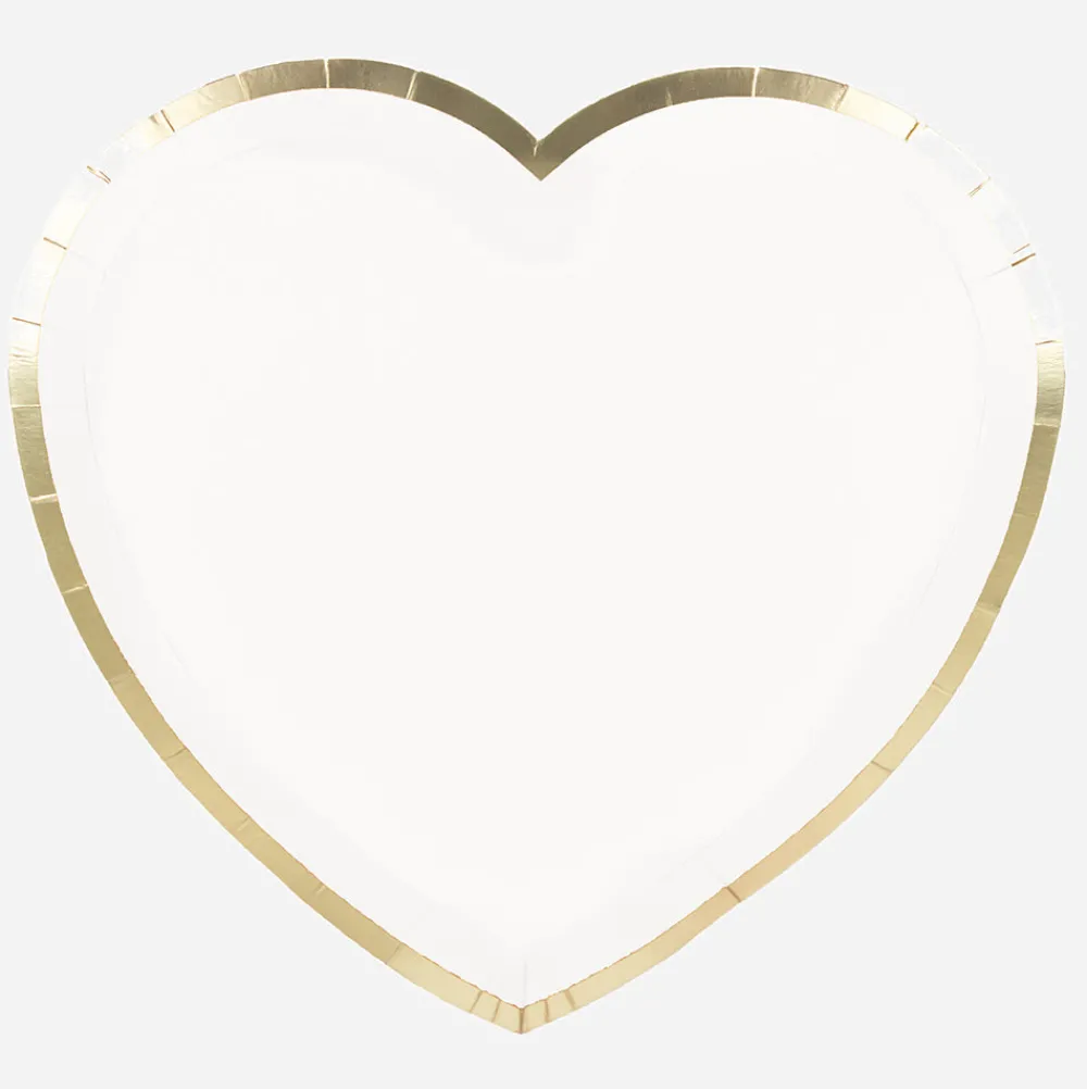 Flash Sale Party Pro 8 White Heart Plates