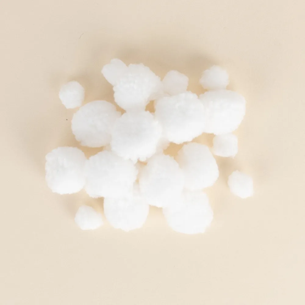Best Sale Graine Créative 24 White Woolly Pompoms