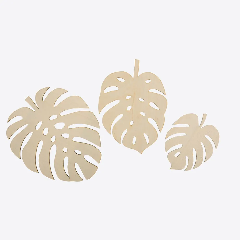Shop Arty Fêtes Factory 3 Wooden Monstera Leaves