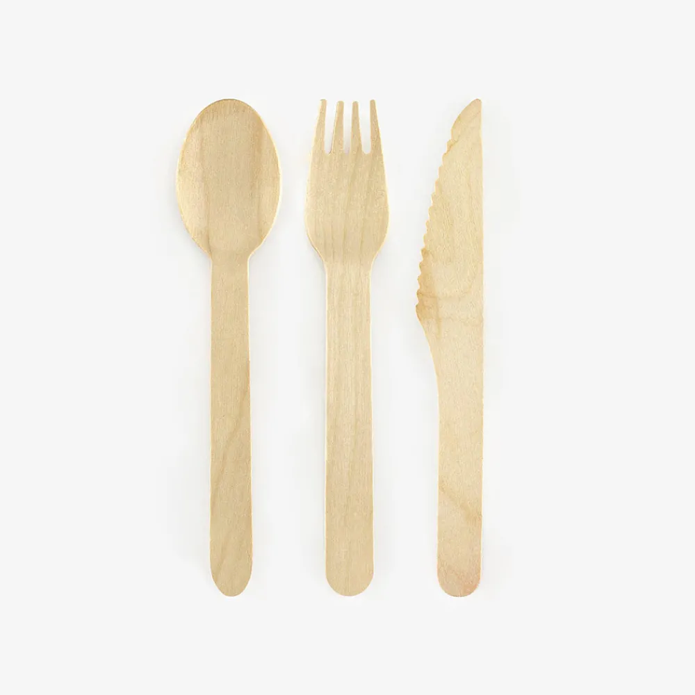 Best Sale Party Deco 18 Wooden Place Settings