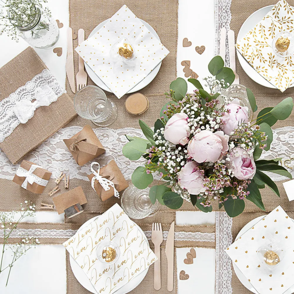 Best Sale Party Deco 18 Wooden Place Settings