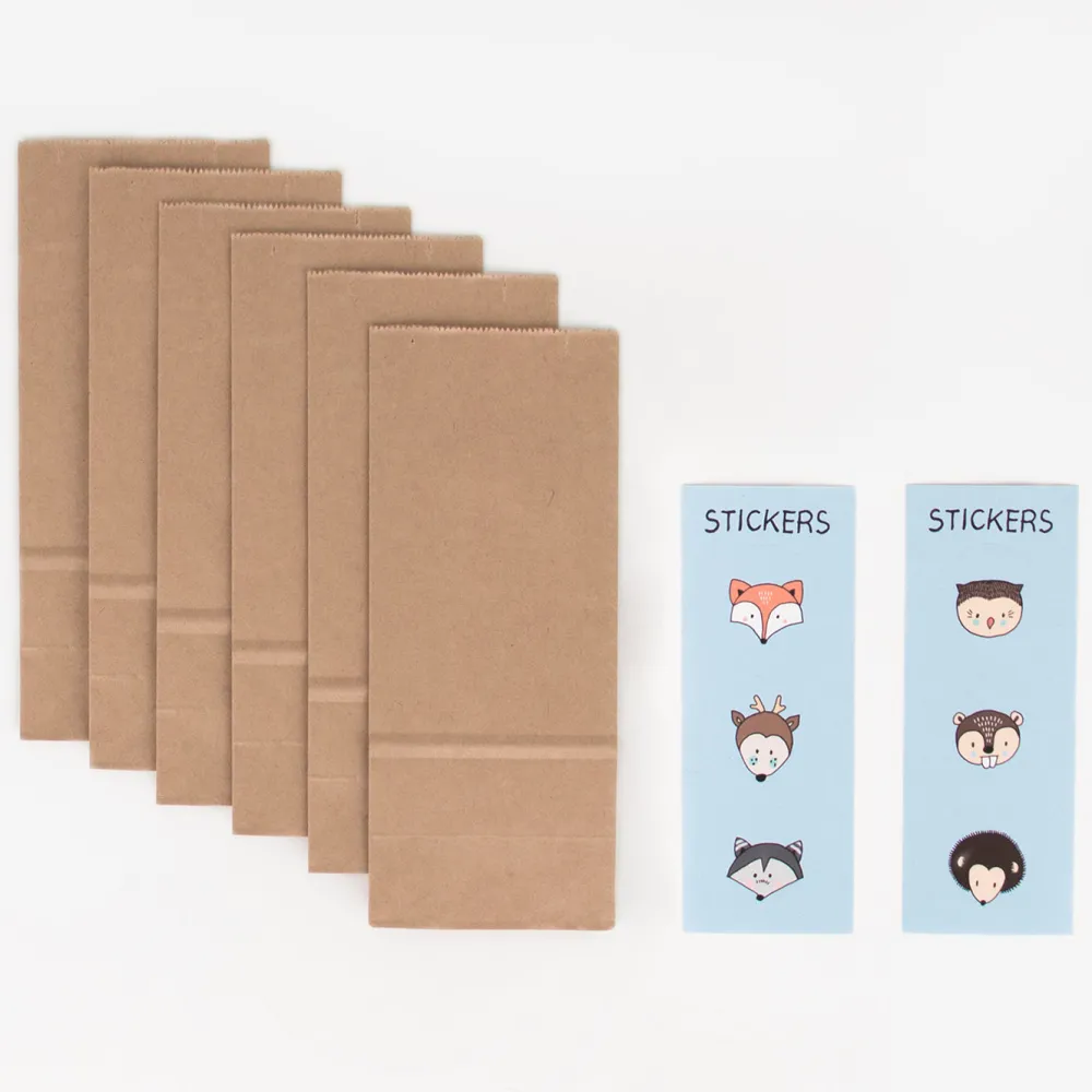 Fashion Party Deco 6 Woodland Animal Kraft Gift Bags