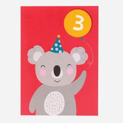Cheap Rex London 3 Year Old Koala Birthday Card