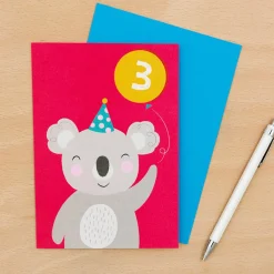 Cheap Rex London 3 Year Old Koala Birthday Card