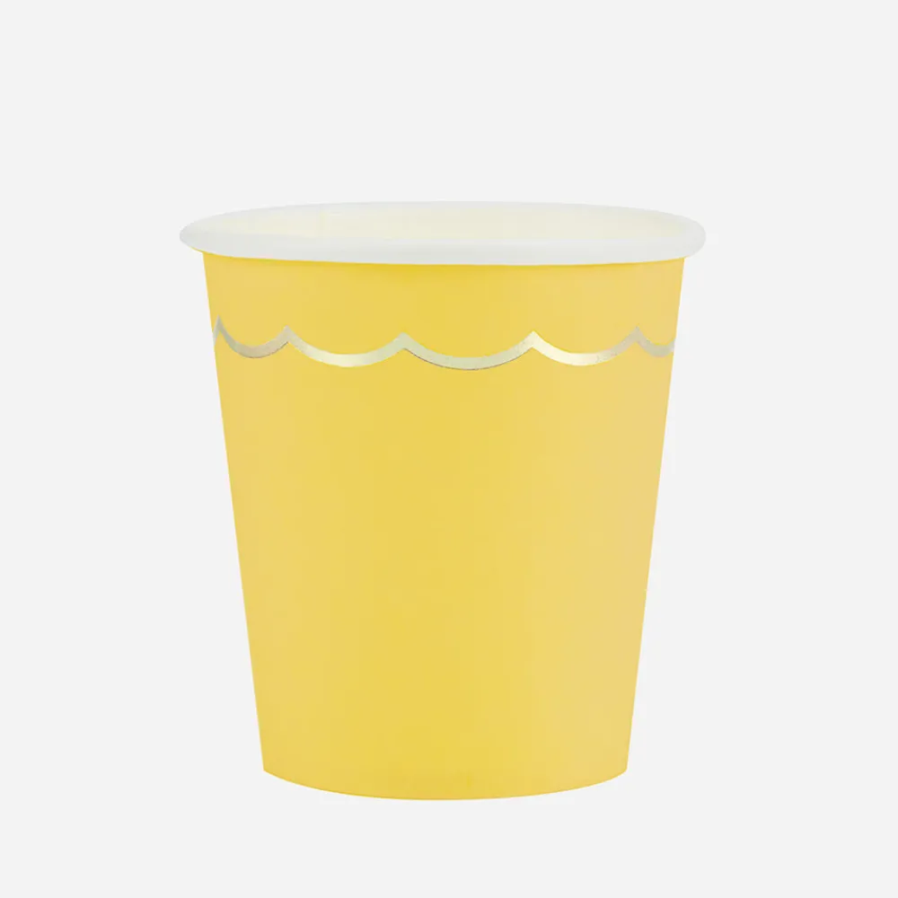 Flash Sale Party Pro 8 Yellow Scalloped Cups