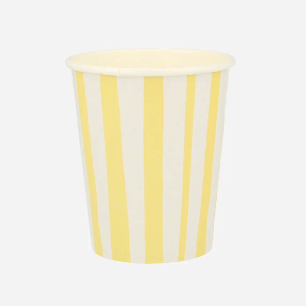 Flash Sale Meri Meri 8 Yellow Striped Cups