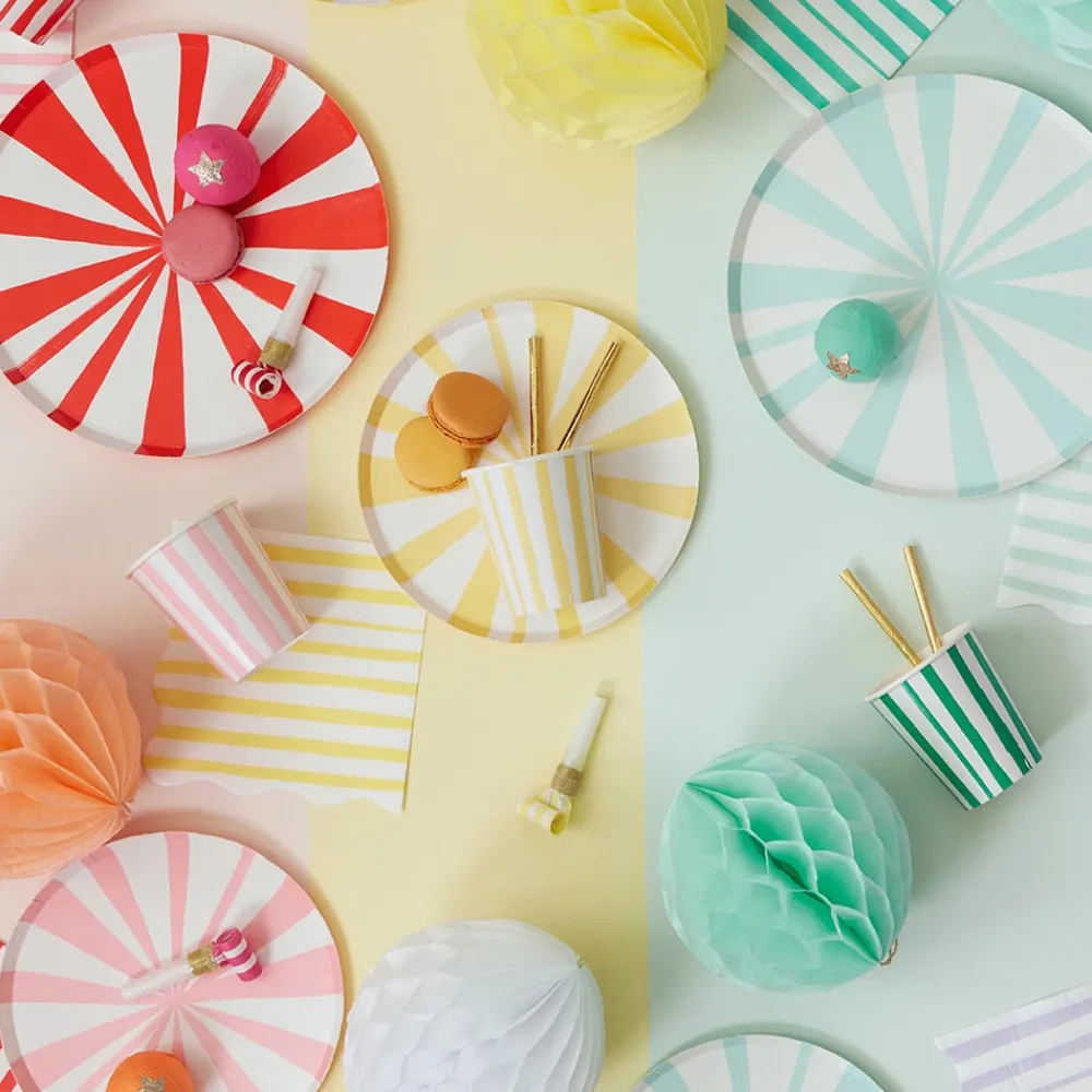 Flash Sale Meri Meri 8 Yellow Striped Cups