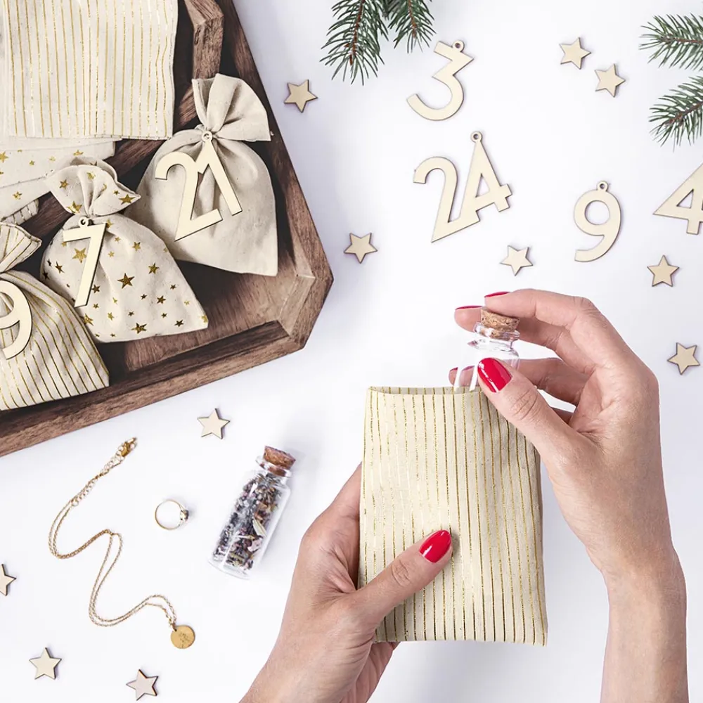 Cheap Party Deco Advent - Advent Calendar Cotton Bags