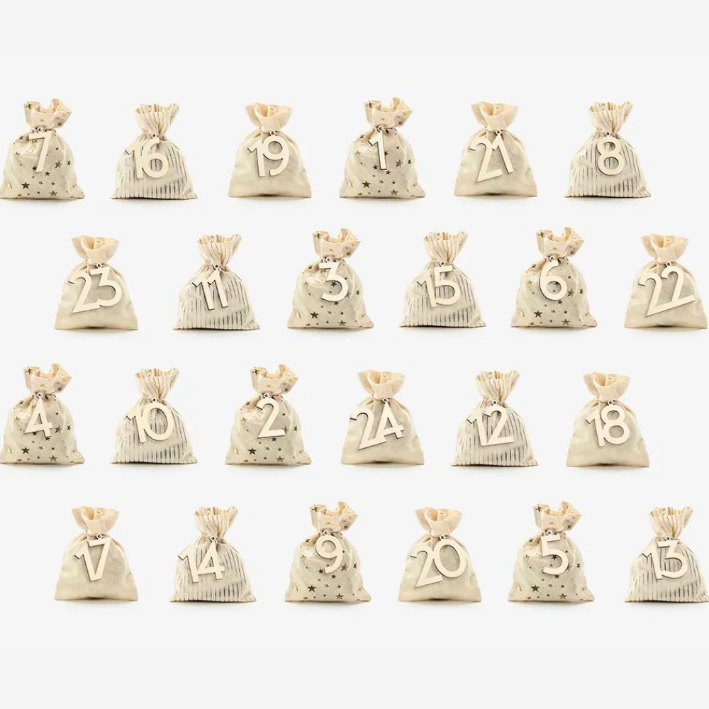 Cheap Party Deco Advent - Advent Calendar Cotton Bags