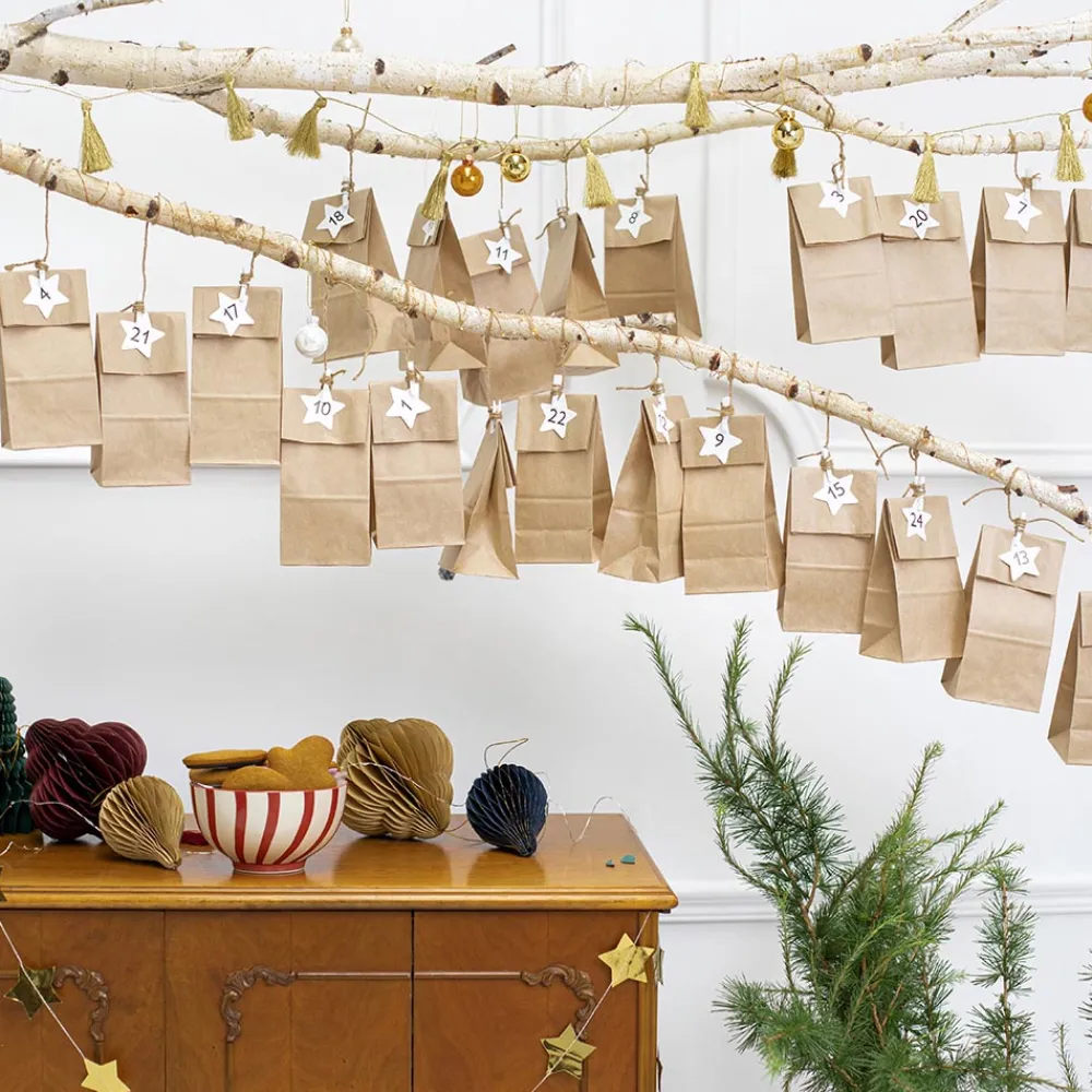 Hot Party Deco Advent - Advent Calendar Kraft Bags