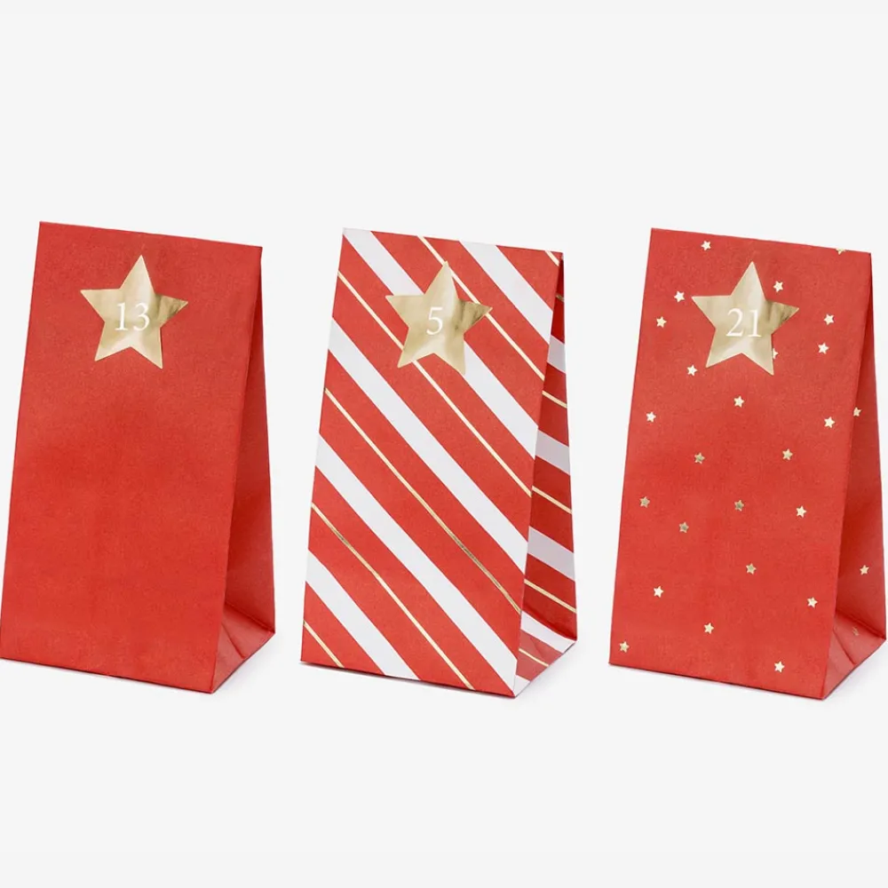 Fashion Party Deco Advent - Advent Calendar Red Bags