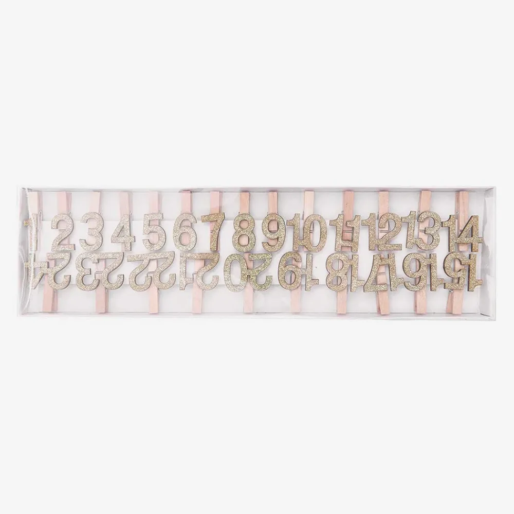 Store Rico Design Advent Calendar - 24 Golden Number Clips