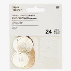 Cheap Rico Design Advent Calendar - 24 Golden Gift Tags