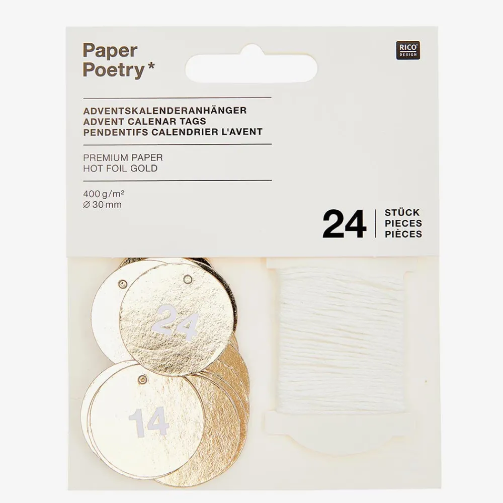 Cheap Rico Design Advent Calendar - 24 Golden Gift Tags
