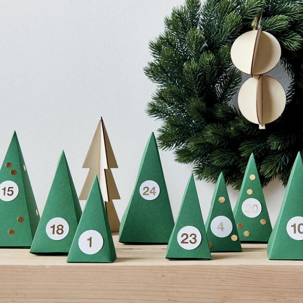 Shop Rico Design Advent Calendar - 24 Green Paper Trees